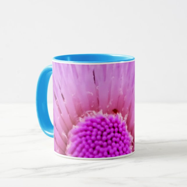 Lila und rosa Blume Tasse (Vorderseite Links)
