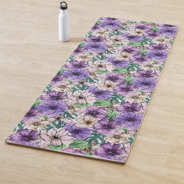 Lila und rosa Blume Yogamatte