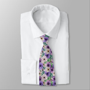 Lila und rosa Blumen Krawatte