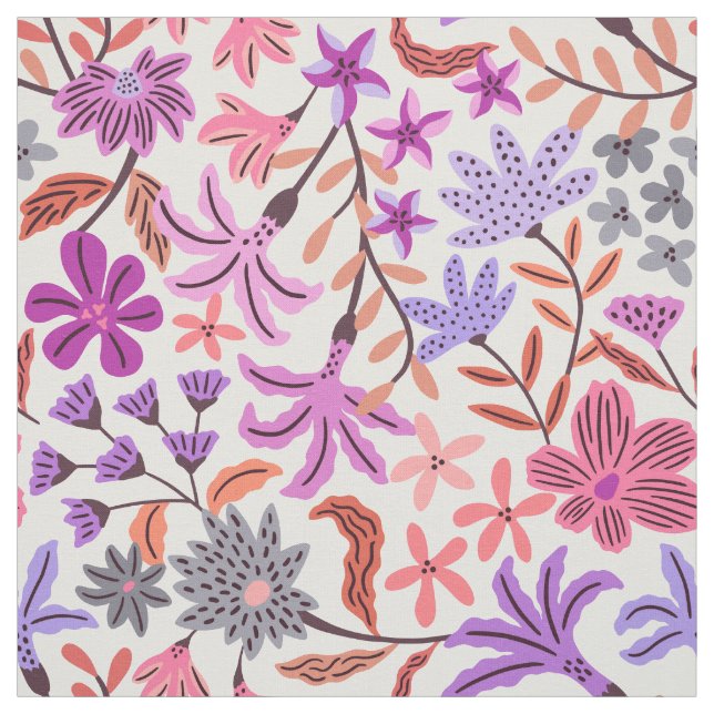 Lila und rosa, blumenreich stoff (Muster)