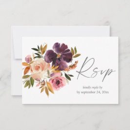 Lila und rosa Blütenfarbe mit RSVP-Karte RSVP Karte