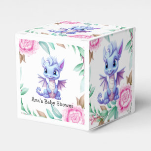 Lila und rosa Dragon Peony Girl Babydusche Geschenkschachtel
