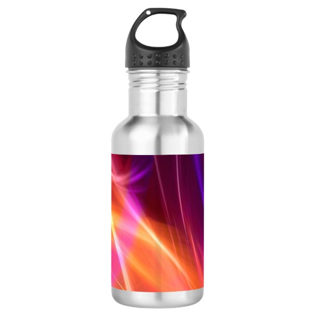 Lila und rosa dynamische Waves Edelstahlflasche (Vorderseite)