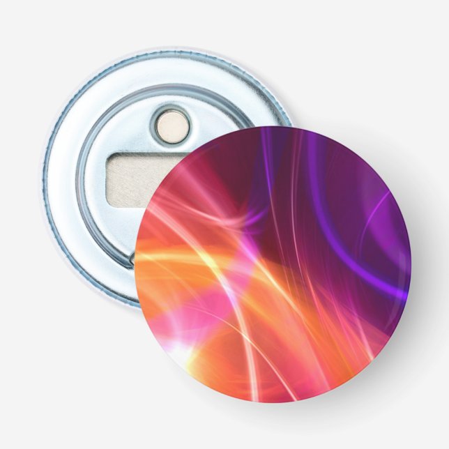 Lila und rosa dynamische Waves Flaschenöffner (Vorderseite)