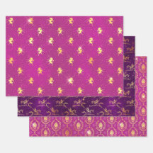Lila und rosa Einhorn und goldenes Ornament