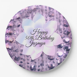 Lila und rosa Elegant und Beaded Pappteller