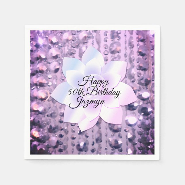 Lila und rosa Elegant und Beaded Serviette (Vorderseite)