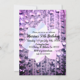 Lila und rosa Elegante Geburt Einladung