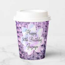 Lila und rosa Elegante Geburt Pappbecher