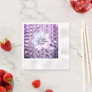 Lila und rosa Elegante Geburt Serviette