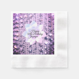 Lila und rosa Elegante Geburt Serviette