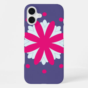 Lila und rosa florale Formen Illustration iPhone 16 Plus Hülle