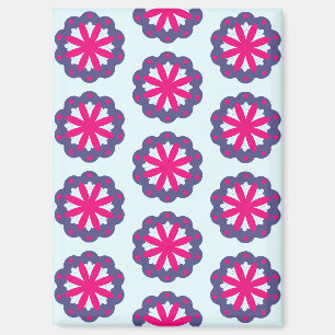 Lila und rosa florale Formen Illustration Magnet