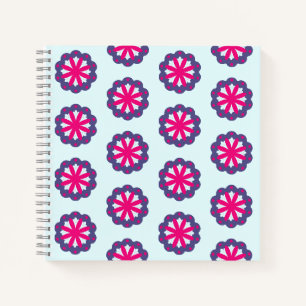 Lila und rosa florale Formen Illustration Notizbuch