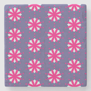 Lila und rosa florale Formen Steinuntersetzer