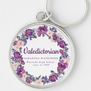 Lila und rosa, florale Valedictorian Abschluss Ges Schlüsselanhänger