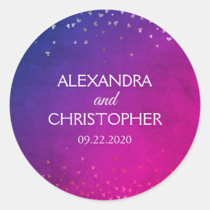 Lila und rosa Folieconfetti-Umschlag Aufkleber