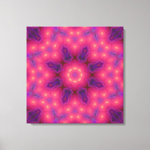 Lila und rosa Fraktal Kunst überzogene Canvas Leinwanddruck