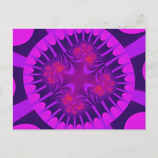 Lila und rosa Fraktal Postkarte (Vorderseite)