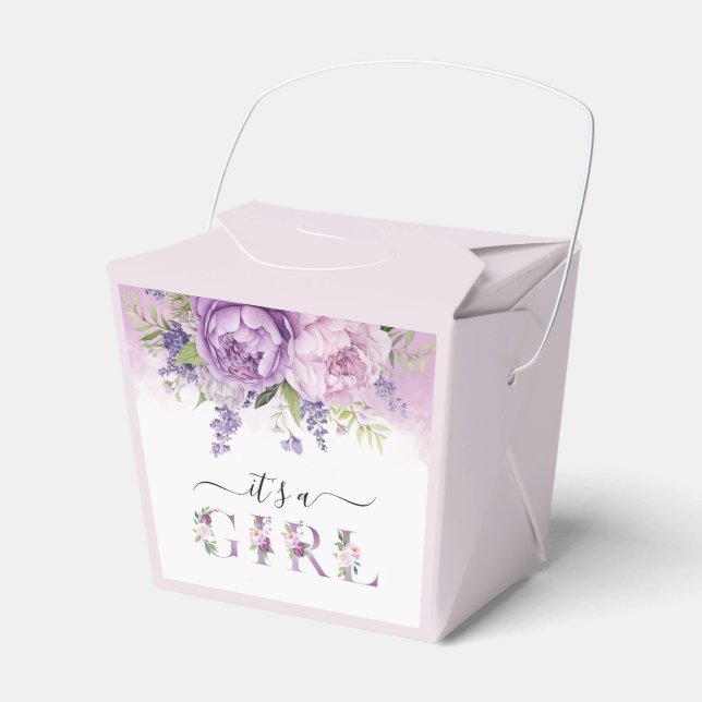 Lila und rosa Garden Blume Mädchendusche Geschenkschachtel (Vorderseite)