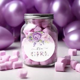 Lila und rosa Garden Blume Mädchendusche Runder Aufkleber