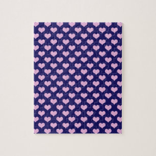 Lila und rosa Herzen Puzzle