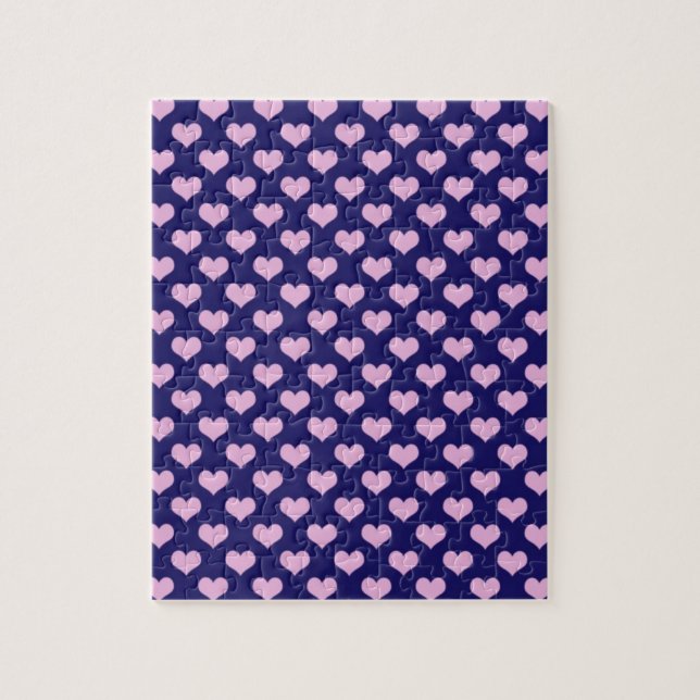 Lila und rosa Herzen Puzzle (Vertikal)