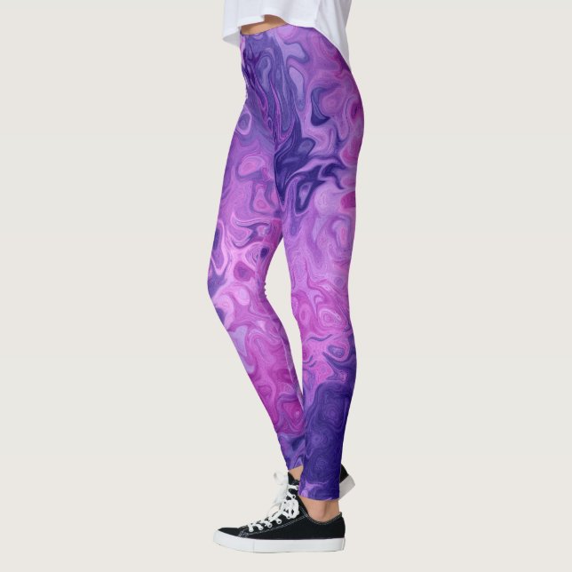 Lila und rosa Hintergrund Leggings (Links)