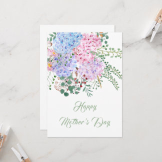 lila und rosa Hydrangea-Karte Einladung