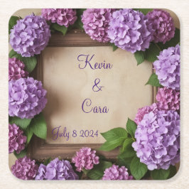 Lila und rosa Hydrangeas Rechteckiger Pappuntersetzer