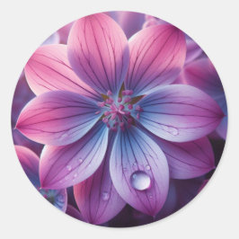 Lila und rosa Lilac-Blume Runder Aufkleber