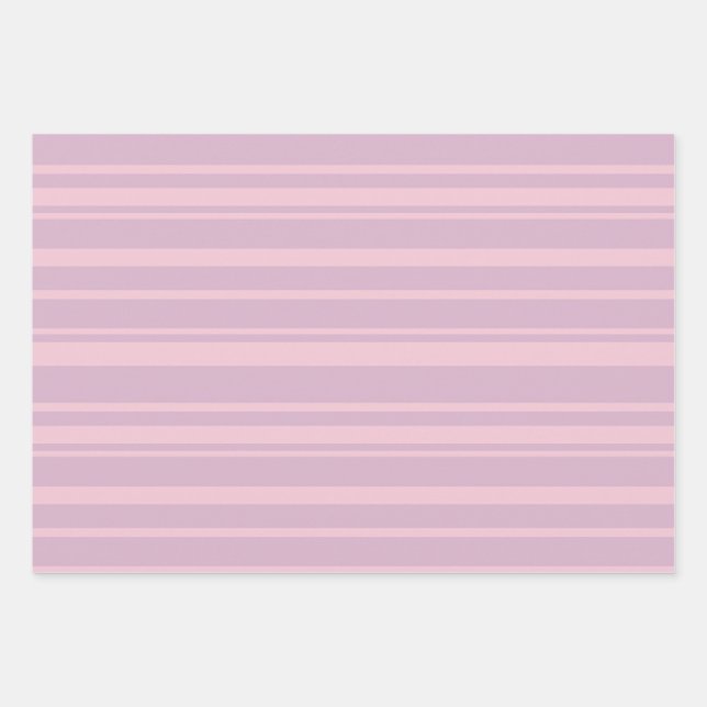 Lila- und Rosa-Linien-Muster Geschenkpapier Set (Vorderseite)
