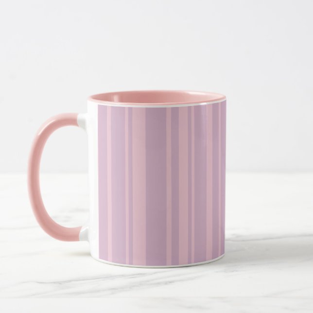 Lila- und Rosa-Linienmuster Tasse (Links)