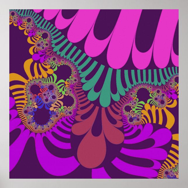 Lila und rosa Mod Poster (Vorne)