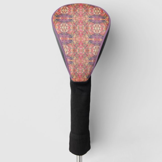 Lila und rosa Muster Golf Headcover (Vorderseite)