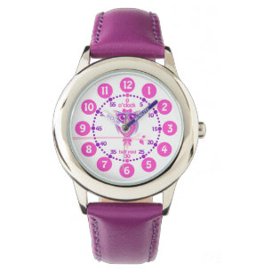 Lila und rosa nummerierte Armbanduhr der