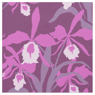 Lila und rosa Orchideengewebe Stoff