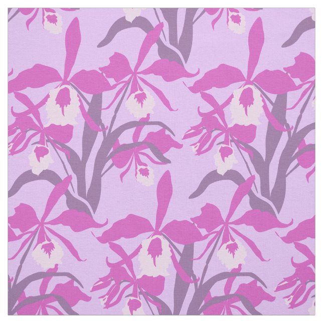 Lila und rosa Orchideengewebe Stoff (Muster)