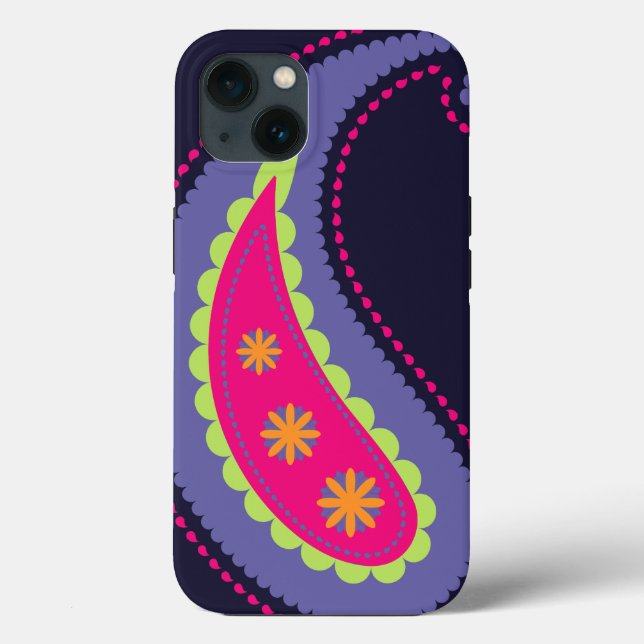 Lila und rosa Paisley Case-Mate iPhone Hülle (Rückseite)