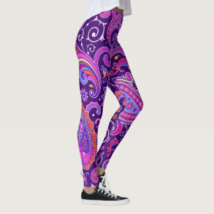 Lila und rosa Paisley Leggings