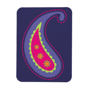 Lila und Rosa Paisley Magnet