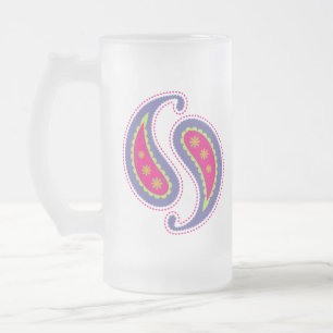 Lila und Rosa Paisley Mattglas Bierglas