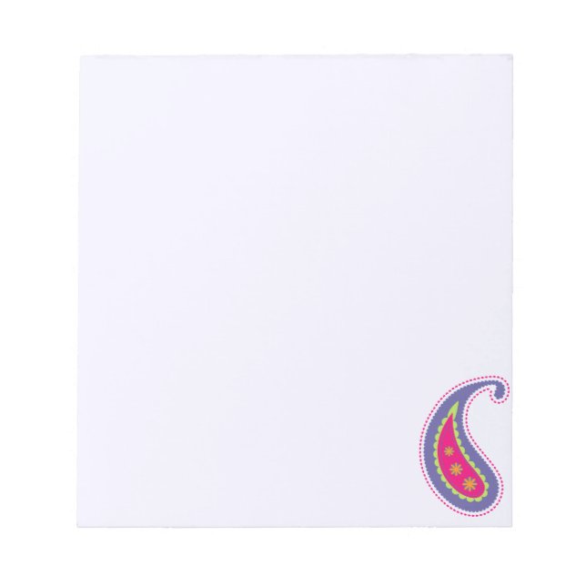 Lila und rosa Paisley Notizblock (Vorderseite)