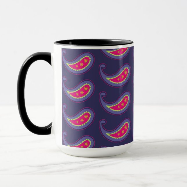Lila und rosa Paisley Tasse (Links)