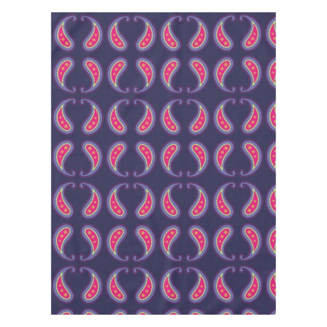 Lila und rosa Paisley Tischdecke (Vorderseite)