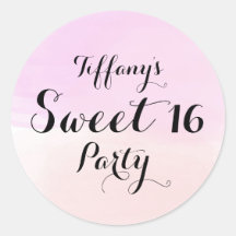 Lila und rosa Pastel Ombre Sweet 16 Aufkleber