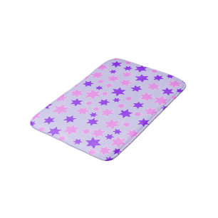 Lila und rosa Sterne Badematte