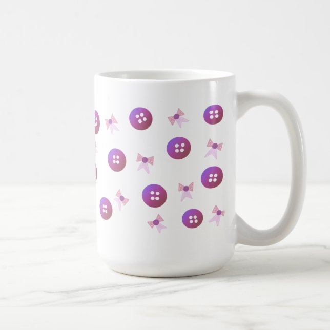 Lila und rosa Tasten und Bögen Tasse (Rechts)