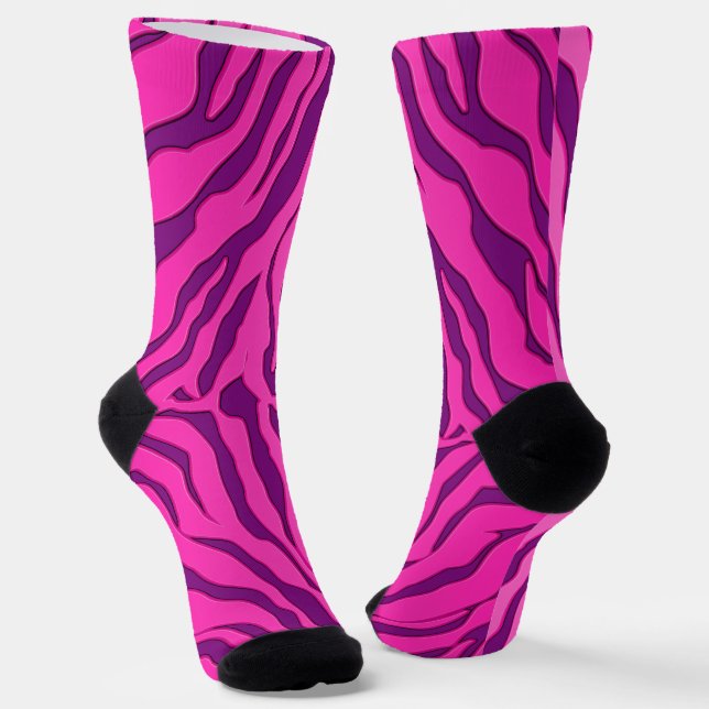 Lila und rosa Tigerstreifen Socken (Gewinkelt)