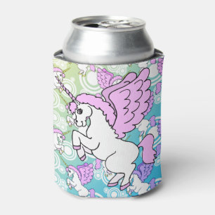 Lila und rosa Unicorn-Muster Dosenkühler